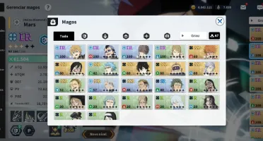 Conta end game, todos os melhores personagens.