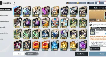 Conta end game, todos os melhores personagens.