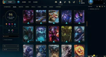 CONTA DIAMANTE LOL quase todos campeões 96 skins