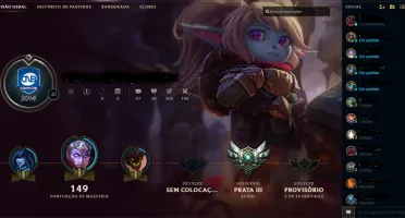 Conta LOL - Prata 3 - 121 Champions + 121 skins + 20pag runa