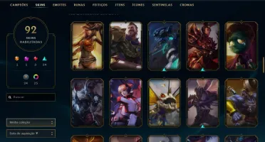 CONTA LOL LV 224 -Todos os campeões, 74k de essência