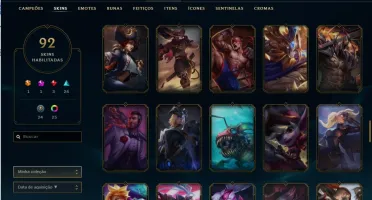 CONTA LOL LV 224 -Todos os campeões, 74k de essência