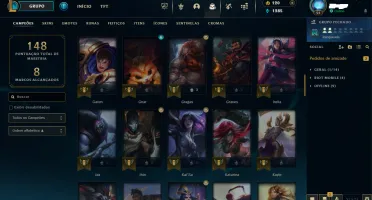Conta LOL Esmeralda 2 com várias skins