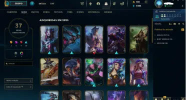 Conta LOL Esmeralda 2 com várias skins