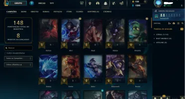 Conta LOL Esmeralda 2 com várias skins