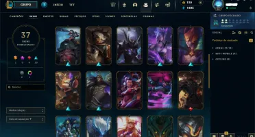 Conta LOL Esmeralda 2 com várias skins