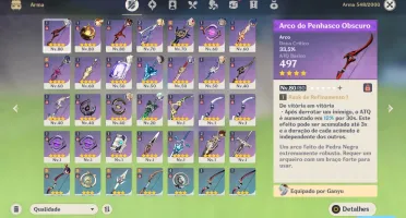 Conta Genshin Impact AR49 - Ganyu + Klee - Armas 4*