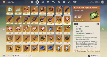 Genshin AR 58 - 16 Personagens e 8 Armas 5 Estrelas