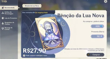 Conta genshin impact hutao ar35 + benção da lua + 74 tiros