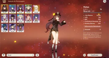 Conta genshin impact hutao ar35 + benção da lua + 74 tiros