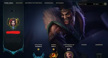 Conta Lol Platina, 11 Skins, 30K Ea, Honra 5, Lvl 35