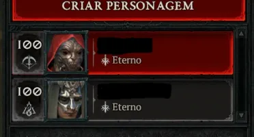Vendo conta Diablo 4 com 2 chars nv 100