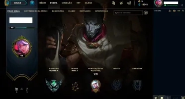 Conta lol Platina 4 com 57V e 14D, MMR Altíssimo.