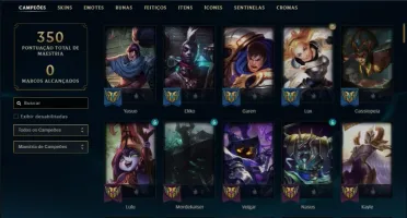 Conta prata 4 com 62 skins e 117 champs