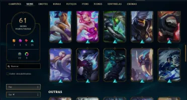 Conta prata 4 com 62 skins e 117 champs