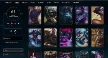 Conta prata 4 com 62 skins e 117 champs