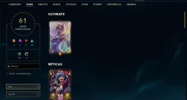 Conta prata 4 com 62 skins e 117 champs