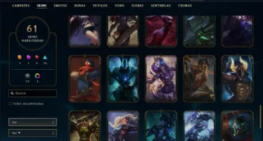Conta prata 4 com 62 skins e 117 champs