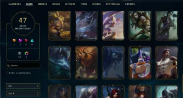Unranked com TODOS os champs e 47 Skins +1 Prestigio