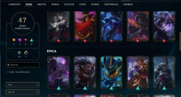 Unranked com TODOS os champs e 47 Skins +1 Prestigio