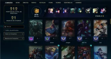 Unranked com TODOS os champs e 47 Skins +1 Prestigio