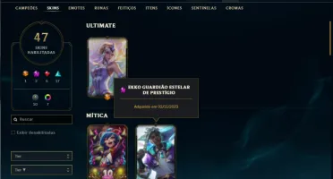 Unranked com TODOS os champs e 47 Skins +1 Prestigio