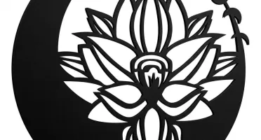 Quadro Flor da Lua em MDF Preto