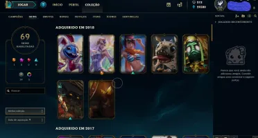 CONTA DIAMANTE 5 TODOS OS CHAMPS + 69 SKINS