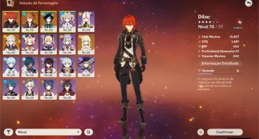 AR40 Venti + Diluc + Childe + Albedo + Arma 5*