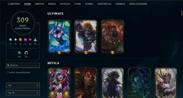 Unranked com TODOS os Champs e 309 Skins ( MID / ADC / JG )
