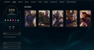 Unranked com TODOS os Champs e 309 Skins ( MID / ADC / JG )