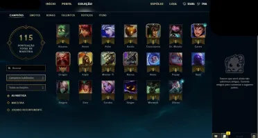Conta LoL Platina 5 (Flex) Prata V(SOLOQ) Com 2500 RP