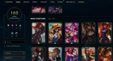 CONTA DE LOL 160 SKINS TODOS OS CHAMP.