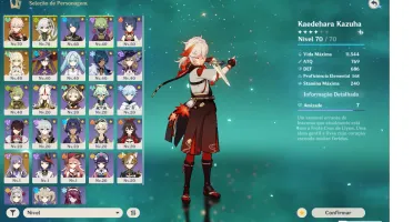 Conta Genshin Impact AR 45 Nahida Kazuha e Oração perdida !