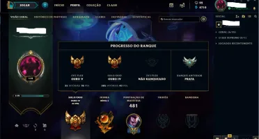 Conta lol Solo/Duo Gold IV 5v5 Gold V