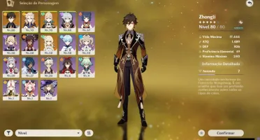 Conta Genshin Impact AR 45 com 3 cinco estrelas