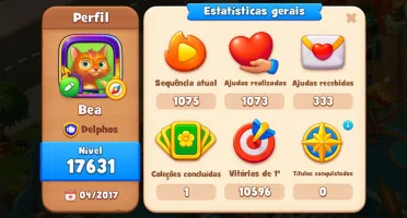Conta Gardenscapes level 17.5+