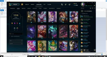 Conta com quase todos Campeões (falta apenas 11) 104 Skins