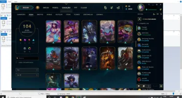 Conta com quase todos Campeões (falta apenas 11) 104 Skins