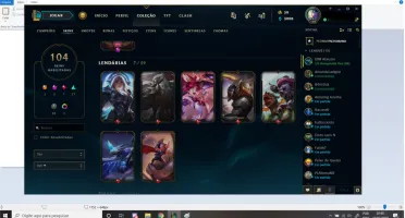 Conta com quase todos Campeões (falta apenas 11) 104 Skins