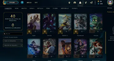 League of legends conta D4 mmr mestre ganhando 40 pdl