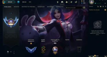 League of legends conta D4 mmr mestre ganhando 40 pdl