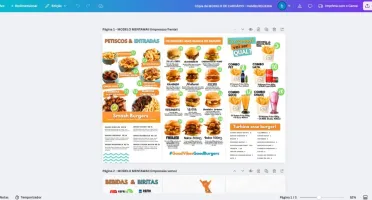 Cardápio Hamburgueria Editável Canva