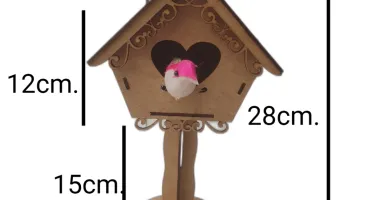 Casa de pássaro MDF, 12x13