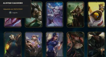 Vendo conta de lol esmeralda 3 com 375 skins