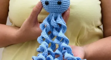 Polvo Newborn Azul Bebê Amigurumi