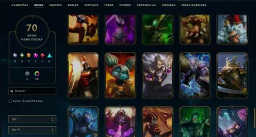 Diamante 1 com 115 Champs e 70 Skins +6 Vitoriosas