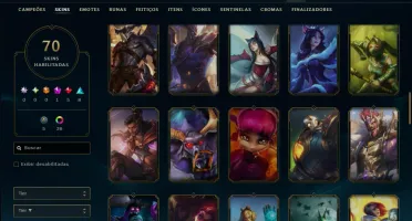 Diamante 1 com 115 Champs e 70 Skins +6 Vitoriosas