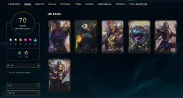Diamante 1 com 115 Champs e 70 Skins +6 Vitoriosas
