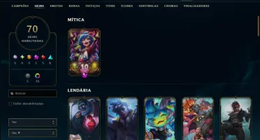 Diamante 1 com 115 Champs e 70 Skins +6 Vitoriosas